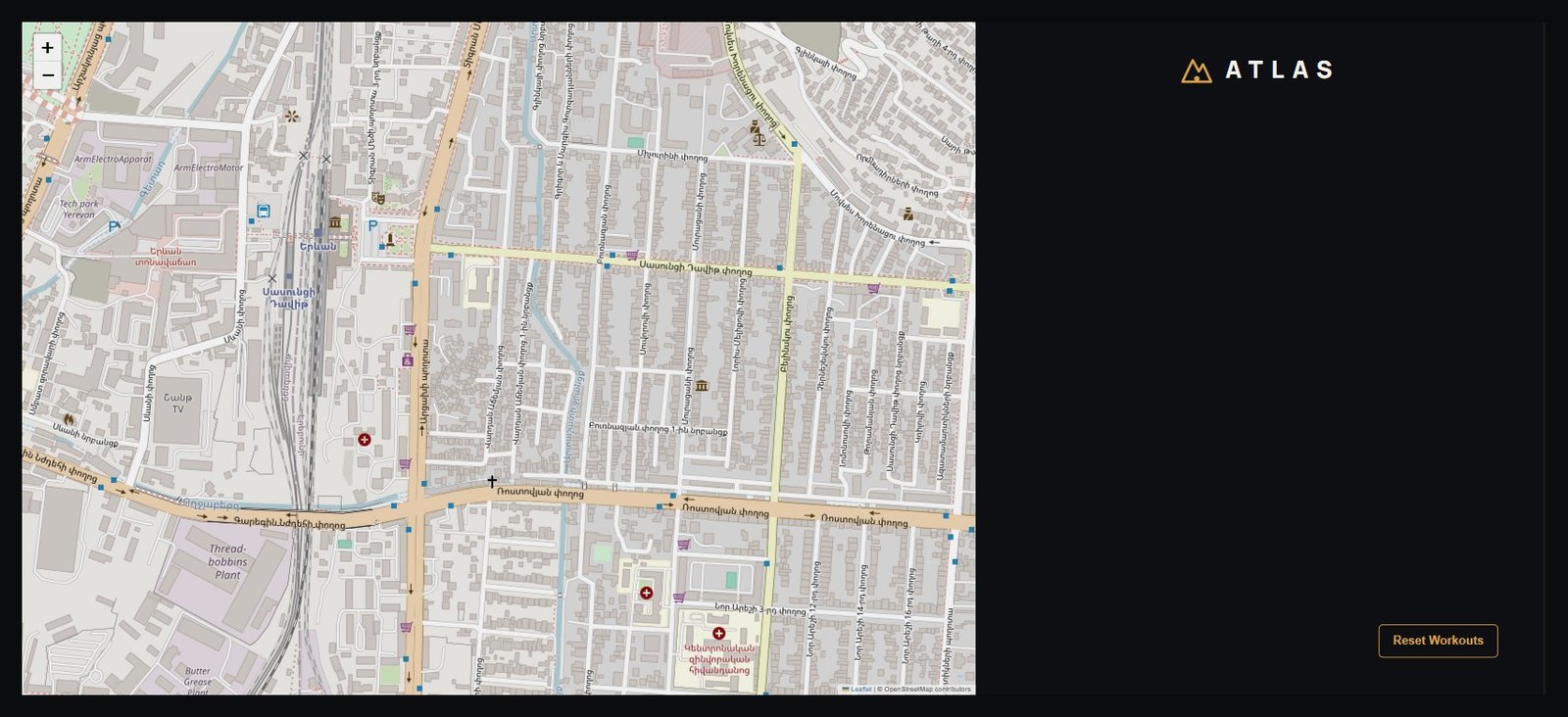 ATLAS — Map-Based Workout Diary
